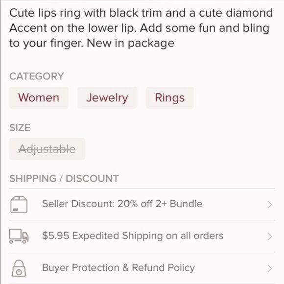 (C2) Pink Lips Ring - Picture 4 of 7